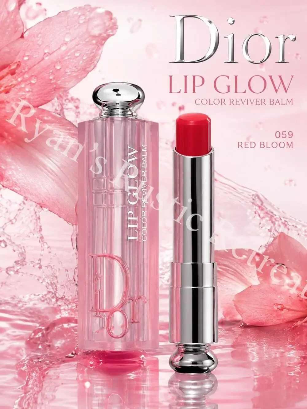 Dior Addict - Lip Glow - Color Reviver - Lip Balm 059 Red Bloom 0.11 oz/ 3.2 g